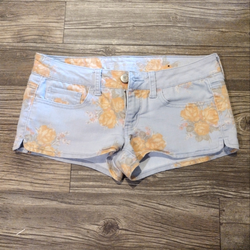 American Eagle Floral Shortie Shorts 6